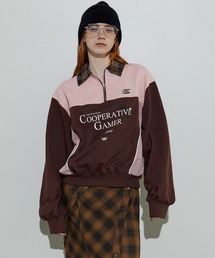 Company Print Half Zip Sweatshirt/カンパニーハーフジップスウェット【MAISON SPECIAL/メゾンスペシャル】