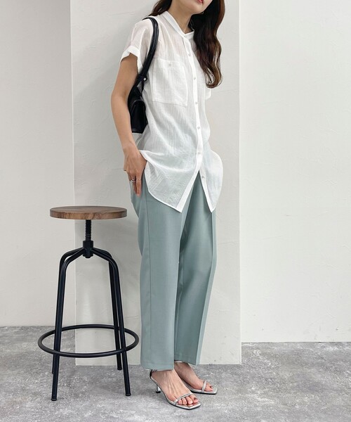 fredy emue（フレディエミュ）の「ドライポリセンタープレスパンツ（その他パンツ・レディース・ブラック/ベージュ/サックスブルー・36/38）」の5枚目の写真