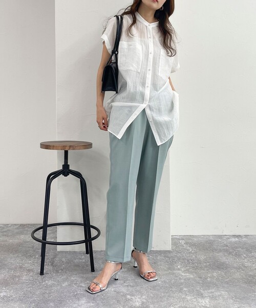 fredy emue（フレディエミュ）の「ドライポリセンタープレスパンツ（その他パンツ・レディース・ブラック/ベージュ/サックスブルー・36/38）」の8枚目の写真