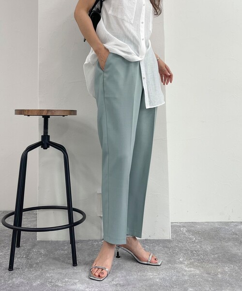 fredy emue（フレディエミュ）の「ドライポリセンタープレスパンツ（その他パンツ・レディース・ブラック/ベージュ/サックスブルー・36/38）」の10枚目の写真