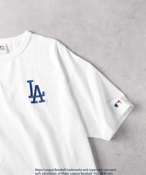 MLB(メジャーリーグベースボール)の「MLB(エムエルビー)カスレ加工プリントTシャツ(Tシャツ/カットソー・メンズ・ブラック/ブルー/グリーン/ホワイト/ブラウン/ネイビー・M/L/XL)」の7枚目の写真