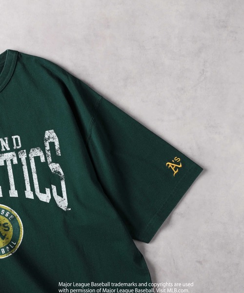 MLB(メジャーリーグベースボール)の「MLB(エムエルビー)カスレ加工プリントTシャツ(Tシャツ/カットソー・メンズ・ブラック/ブルー/グリーン/ホワイト/ブラウン/ネイビー・M/L/XL)」の10枚目の写真