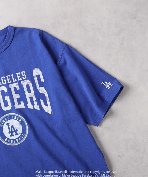 MLB(メジャーリーグベースボール)の「MLB(エムエルビー)カスレ加工プリントTシャツ(Tシャツ/カットソー・メンズ・ブラック/ブルー/グリーン/ホワイト/ブラウン/ネイビー・M/L/XL)」の12枚目の写真