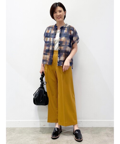 【SALE／接触冷感／マシンウォッシュ可／セットアップ可能】シアーチェックブラウス セール】【SALE／接触冷感／マシンウォッシュ可／セットアップ