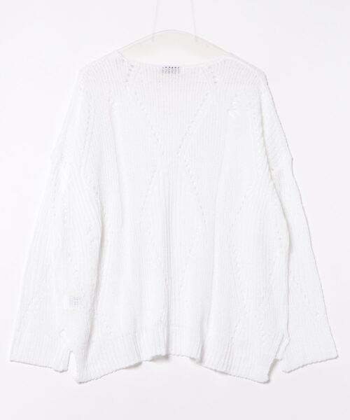 3.3 Field Trip (3.3フィールドトリップ)の「3.3 Field Trip/Vネックダメージニット(ニット/セーター・レディース・カーキ/アイボリー/ブラック・FREE)」の4枚目の写真