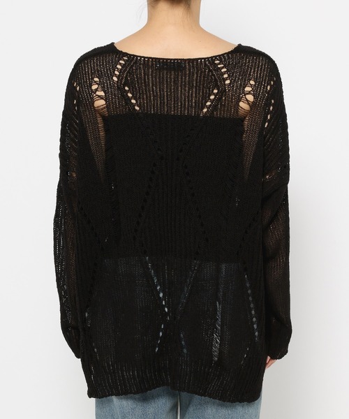 3.3 Field Trip (3.3フィールドトリップ)の「3.3 Field Trip/Vネックダメージニット(ニット/セーター・レディース・カーキ/アイボリー/ブラック・FREE)」の12枚目の写真