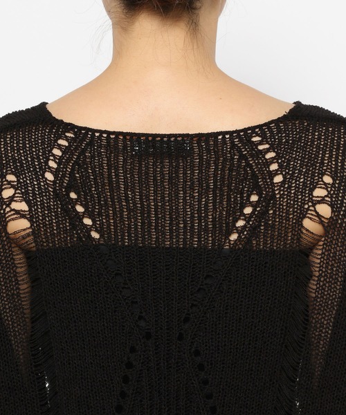 3.3 Field Trip (3.3フィールドトリップ)の「3.3 Field Trip/Vネックダメージニット(ニット/セーター・レディース・カーキ/アイボリー/ブラック・FREE)」の11枚目の写真