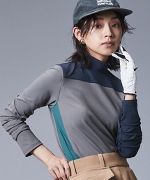 配色ハイネックカットソープルオーバー ＜大きいサイズ有＞シックスタイルゴルフ　