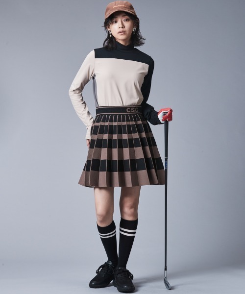 CHIC STYLE（シックスタイル）の「配色ハイネックカットソープルオーバー ＜大きいサイズ有＞シックスタイルゴルフ　（Tシャツ/カットソー・レディース・ベージュ/グレー・5L/4L/3L/LL/L/M）」の12枚目の写真