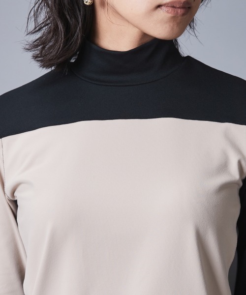 CHIC STYLE（シックスタイル）の「配色ハイネックカットソープルオーバー ＜大きいサイズ有＞シックスタイルゴルフ　（Tシャツ/カットソー・レディース・ベージュ/グレー・5L/4L/3L/LL/L/M）」の20枚目の写真