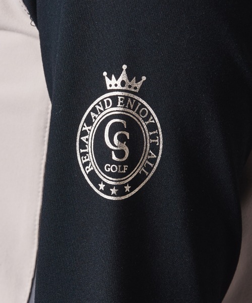 大きいサイズ レディース トップス 配色ブロッキングハイネックカットソープルオーバー シックスタイルゴルフ対応 CHIC STYLE tシャツ 配色ハイネックカットソープルオーバー