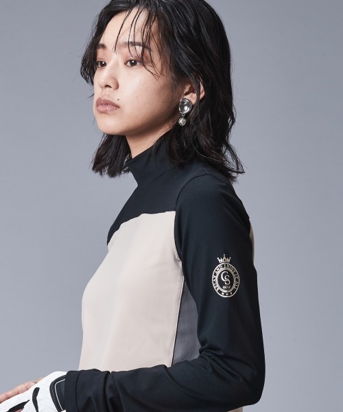 CHIC STYLE（シックスタイル）の「配色ハイネックカットソープルオーバー ＜大きいサイズ有＞シックスタイルゴルフ　（Tシャツ/カットソー・レディース・ベージュ/グレー・5L/4L/3L/LL/L/M）」の13枚目の写真