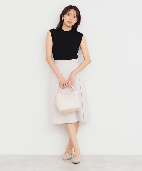 セール】《美人百花掲載》スカーフ付きフレンチリブニット【洗濯
