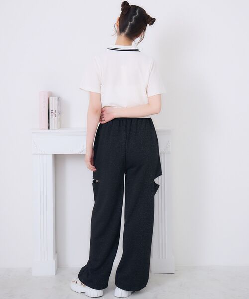 ems excite(エムズエキサイト)の「スキッパーポロTEE(Tシャツ/カットソー・レディース・ダークグレー/オフホワイト/ブルー・FREE)」の9枚目の写真