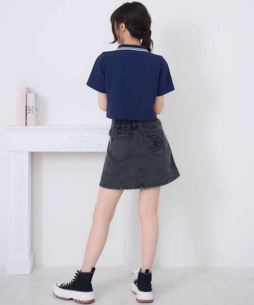 ems excite(エムズエキサイト)の「スキッパーポロTEE(Tシャツ/カットソー・レディース・ダークグレー/オフホワイト/ブルー・FREE)」の17枚目の写真