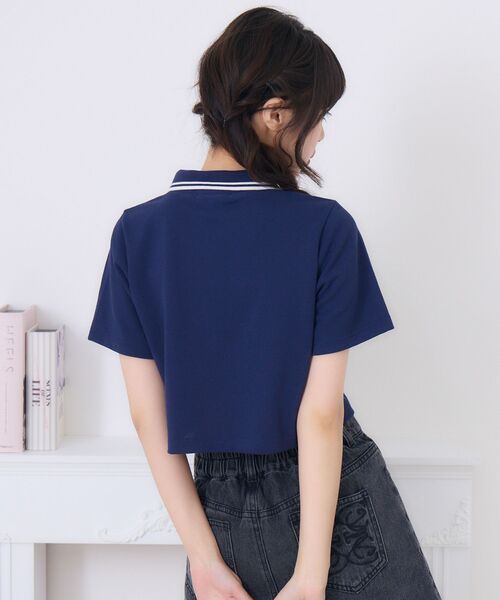 ems excite(エムズエキサイト)の「スキッパーポロTEE(Tシャツ/カットソー・レディース・ダークグレー/オフホワイト/ブルー・FREE)」の22枚目の写真