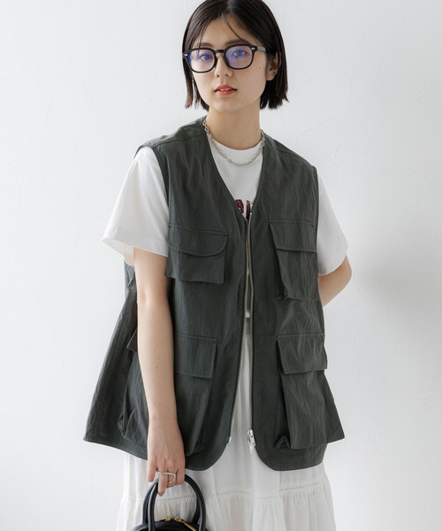 RAGEBLUE（レイジブルー）の「マルチポケットミリタリーベスト（ベスト・レディース・ブラック/オリーブ・FREE）」の13枚目の写真