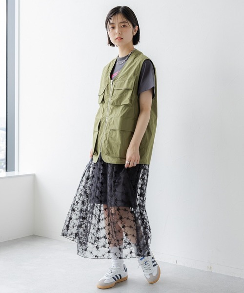 RAGEBLUE（レイジブルー）の「マルチポケットミリタリーベスト（ベスト・レディース・ブラック/オリーブ・FREE）」の4枚目の写真