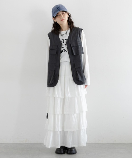 RAGEBLUE（レイジブルー）の「マルチポケットミリタリーベスト（ベスト・レディース・ブラック/オリーブ・FREE）」の3枚目の写真