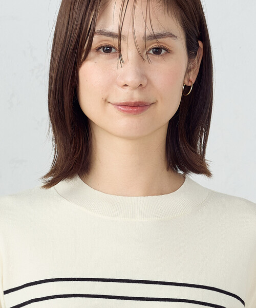 COMME CA ISM（コムサイズム）の「ボーダー　袖ボタンニット（ニット/セーター・レディース・ホワイト×ブラック/ブラック×ホワイト・LARGE/MEDIUM）」の16枚目の写真