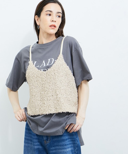 ADAM ET ROPE'（アダムエロペ）の「ニットキャミビスチェ