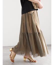 Te chichi | ランダムティアードチュールロングスカート(スカート)