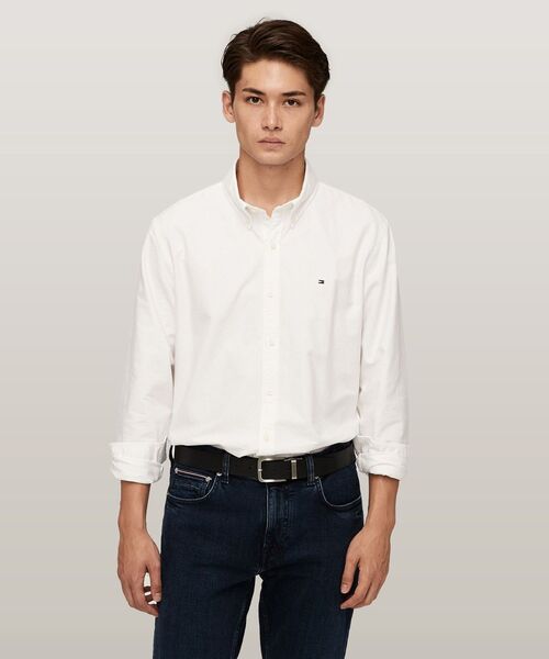 TOMMY HILFIGER(トミーヒルフィガー)の「ソリッドヘリテージオックスフォードシャツ(シャツ/ブラウス・メンズ・ネイビー/ピンク/グリーン/イエロー/ライトブルー/ホワイト・LARGE/MEDIUM/SMALL/X-LARGE)」の1枚目の写真