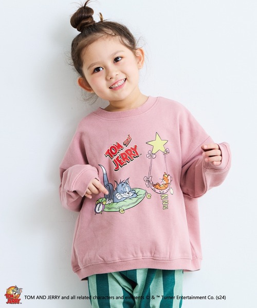 MARKEY'S（マーキーズ）の「【トムとジェリー】別注プリントトレーナー（スウェット・キッズ・ピンク/オフホワイト/チャコール/キャメル・80/120/110/100/90/150/140/95/130）」の4枚目の写真