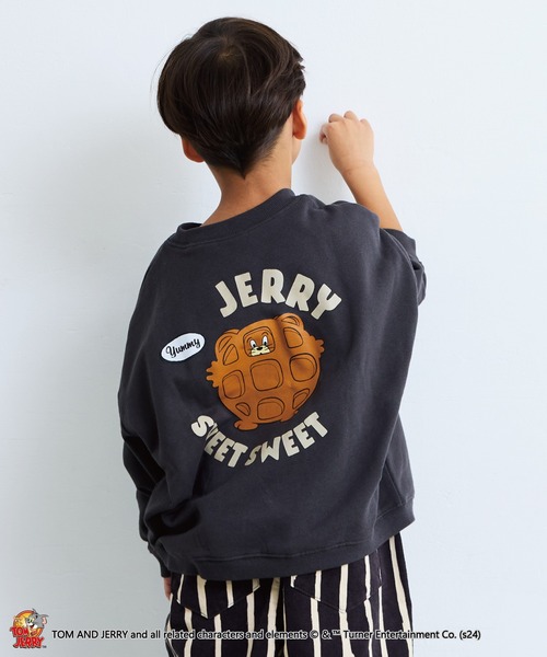 MARKEY'S（マーキーズ）の「【トムとジェリー】別注プリントトレーナー（スウェット・キッズ・ピンク/オフホワイト/チャコール/キャメル・80/120/110/100/90/150/140/95/130）」の2枚目の写真