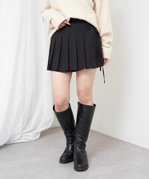 RAY CASSIN（レイカズン）の「ミニリボンラッププリーツスカート（スカート・レディース・ブラック系その他2/グレー系その他2/グレー系その他3/ブラウン系その他2・FREE）」の12枚目の写真