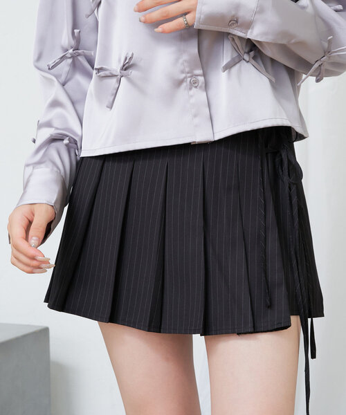 RAY CASSIN（レイカズン）の「ミニリボンラッププリーツスカート（スカート・レディース・ブラック系その他2/グレー系その他2/グレー系その他3/ブラウン系その他2・FREE）」の19枚目の写真