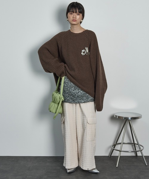 THE YOn（ザヨン）の「グリッターシャギーミニスカート（スカート・レディース・ブラック/シルバー・S/M）」の3枚目の写真