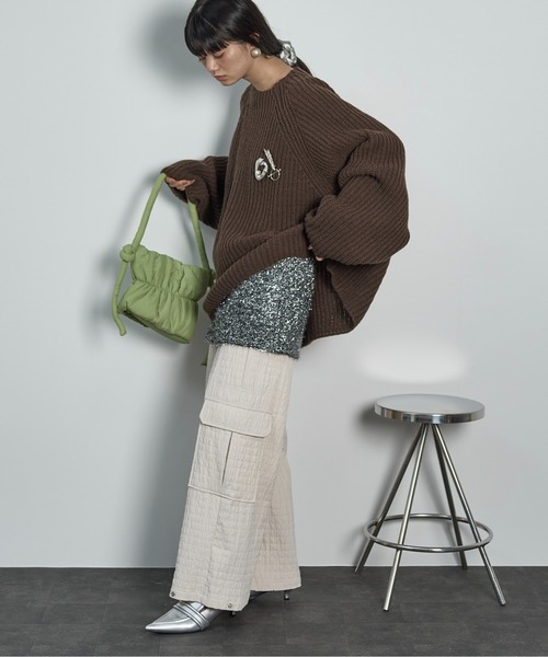 THE YOn（ザヨン）の「グリッターシャギーミニスカート（スカート・レディース・ブラック/シルバー・S/M）」の5枚目の写真