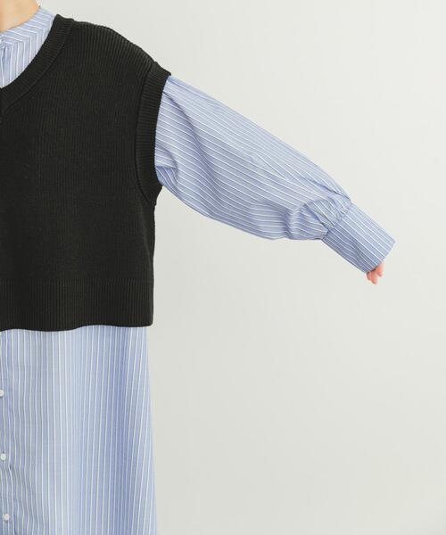 ITEMS URBANRESEARCH(アイテムズ アーバンリサーチ)の「ニットベストセットワンピース(ワンピース・レディース・ブラック/ライトベージュ・FREE)」の11枚目の写真