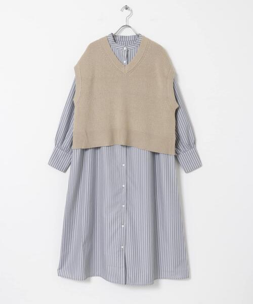 ITEMS URBANRESEARCH(アイテムズ アーバンリサーチ)の「ニットベストセットワンピース(ワンピース・レディース・ブラック/ライトベージュ・FREE)」の20枚目の写真