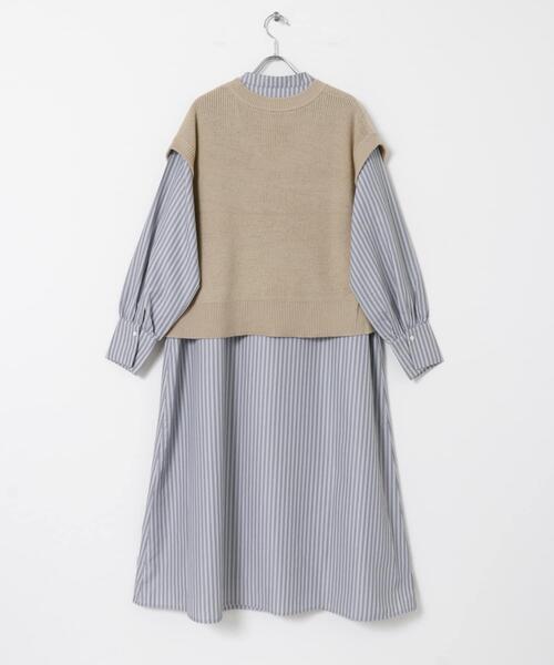 ITEMS URBANRESEARCH(アイテムズ アーバンリサーチ)の「ニットベストセットワンピース(ワンピース・レディース・ブラック/ライトベージュ・FREE)」の21枚目の写真