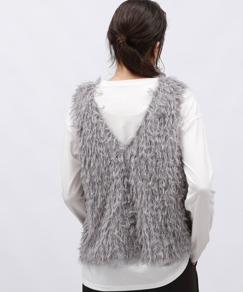 LAKOLE(ラコレ)の「2WAYフリンジベスト / 149575(ベスト・レディース・ブラック/アイボリー/グレー・FREE)」の13枚目の写真