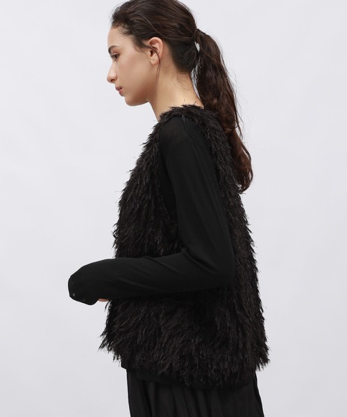 LAKOLE(ラコレ)の「2WAYフリンジベスト / 149575(ベスト・レディース・ブラック/アイボリー/グレー・FREE)」の7枚目の写真