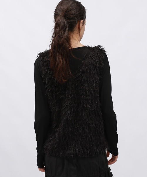 LAKOLE(ラコレ)の「2WAYフリンジベスト / 149575(ベスト・レディース・ブラック/アイボリー/グレー・FREE)」の8枚目の写真