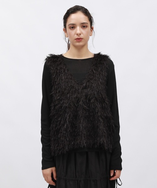 LAKOLE(ラコレ)の「2WAYフリンジベスト / 149575(ベスト・レディース・ブラック/アイボリー/グレー・FREE)」の21枚目の写真