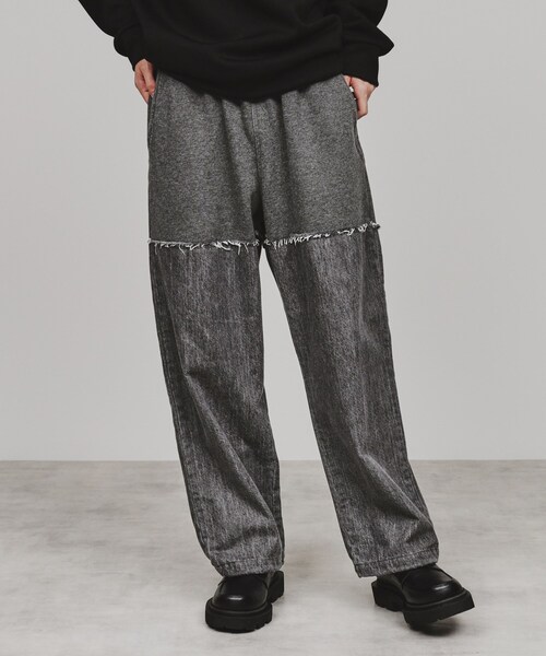 【セール】デニムコンビスウェットパンツ（その他パンツ）｜tk.TAKEO KIKUCHI（ティーケータケオキクチ）