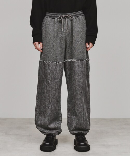 【セール】デニムコンビスウェットパンツ（その他パンツ）｜tk.TAKEO KIKUCHI（ティーケータケオキクチ）