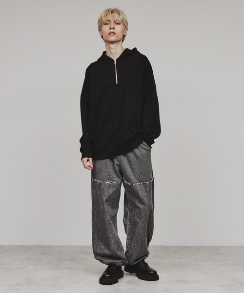 【セール】デニムコンビスウェットパンツ（その他パンツ）｜tk.TAKEO KIKUCHI（ティーケータケオキクチ）