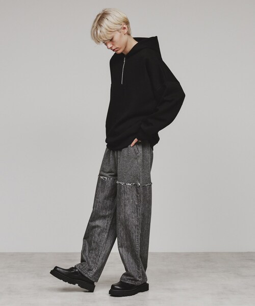 【セール】デニムコンビスウェットパンツ（その他パンツ）｜tk.TAKEO KIKUCHI（ティーケータケオキクチ）
