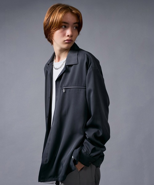JUNRED(ジュンレッド)の「カラースキームZIPデザインシャツ(シャツ/ブラウス・メンズ・チャコールグレー/ブラック/ダークパープル・L/M/S)」の21枚目の写真