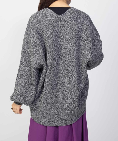 HusHusH（ハッシュアッシュ）の「HusHusH ヘリンボーン柄ニットカーディガン（カーディガン/ボレロ・レディース・ブラック/グレー・M/L）」の7枚目の写真