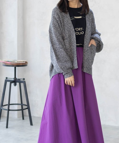 HusHusH（ハッシュアッシュ）の「HusHusH ヘリンボーン柄ニットカーディガン（カーディガン/ボレロ・レディース・ブラック/グレー・M/L）」の8枚目の写真