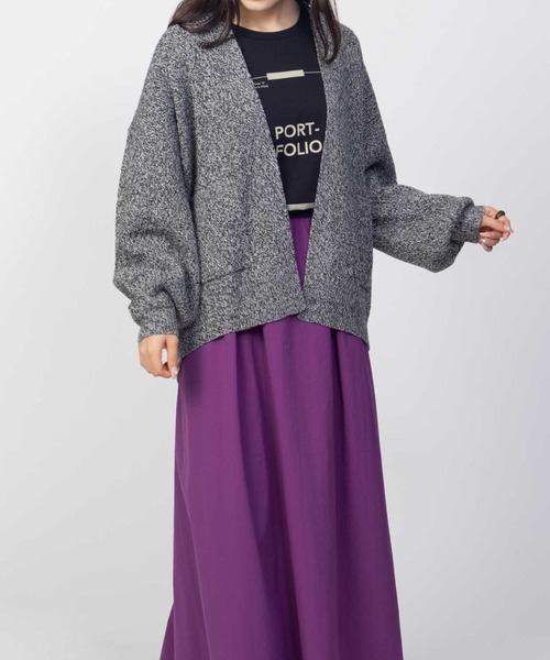 HusHusH（ハッシュアッシュ）の「HusHusH ヘリンボーン柄ニットカーディガン（カーディガン/ボレロ・レディース・ブラック/グレー・M/L）」の9枚目の写真