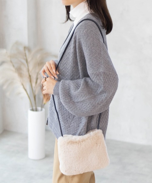 HusHusH（ハッシュアッシュ）の「HusHusH ヘリンボーン柄ニットカーディガン（カーディガン/ボレロ・レディース・ブラック/グレー・M/L）」の10枚目の写真