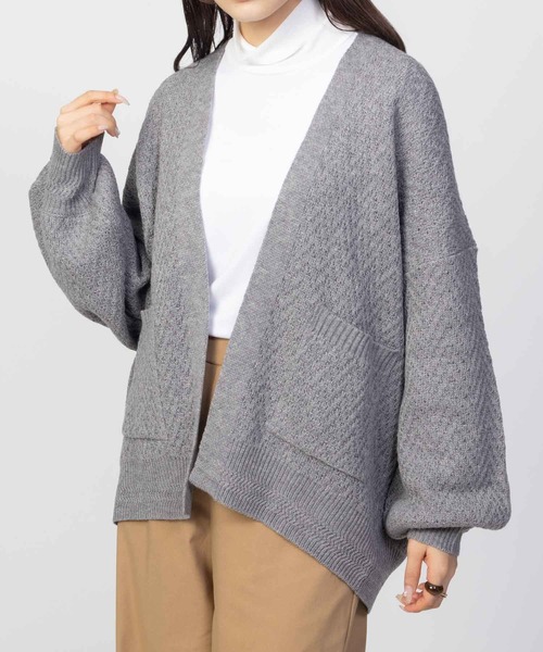 HusHusH（ハッシュアッシュ）の「HusHusH ヘリンボーン柄ニットカーディガン（カーディガン/ボレロ・レディース・ブラック/グレー・M/L）」の12枚目の写真